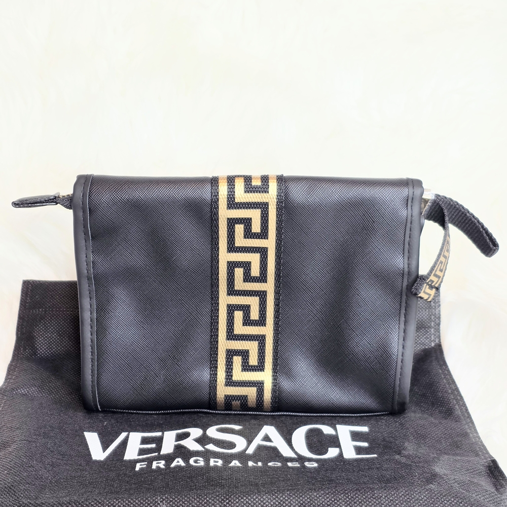Versace Fragrance Clutch/Pouch/Makeup Bag New with Plastic on Hardware Dustbag - Picture 3 of 10